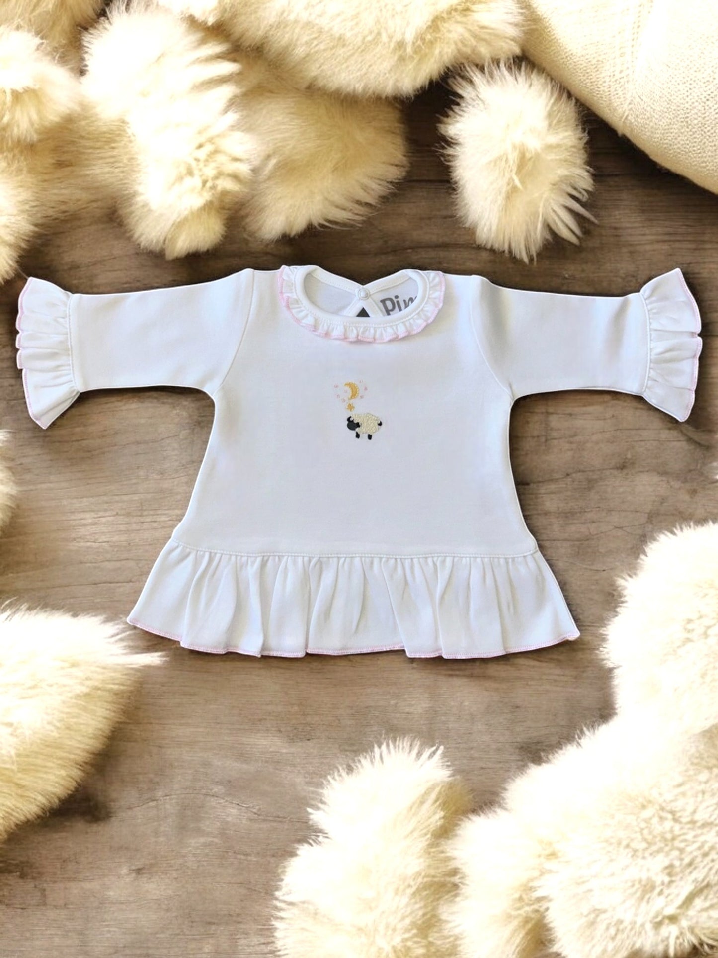 Conjunto largo niña ovejitas algodón Pima
