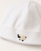 Gorro bebé algodón Pima con bordado de ovejita