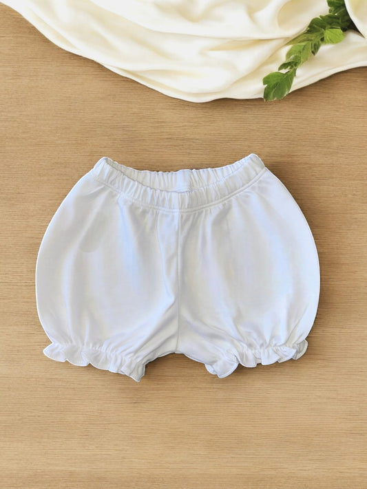 Cubre pañal algodón Pima blanco para bebé con diseño cómodo y elástico en cintura y piernas